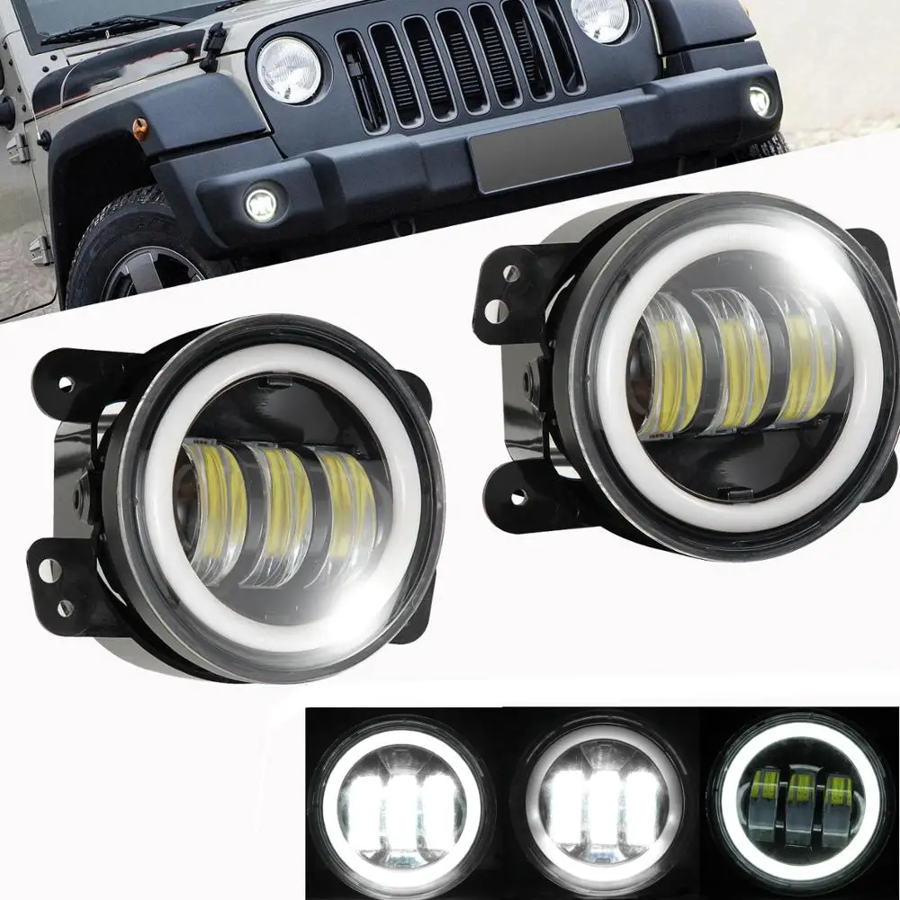 

2x 4inch Bumper Led DRL Fog Turn Light Halo Ring For Dodge Jeep FORD F-150