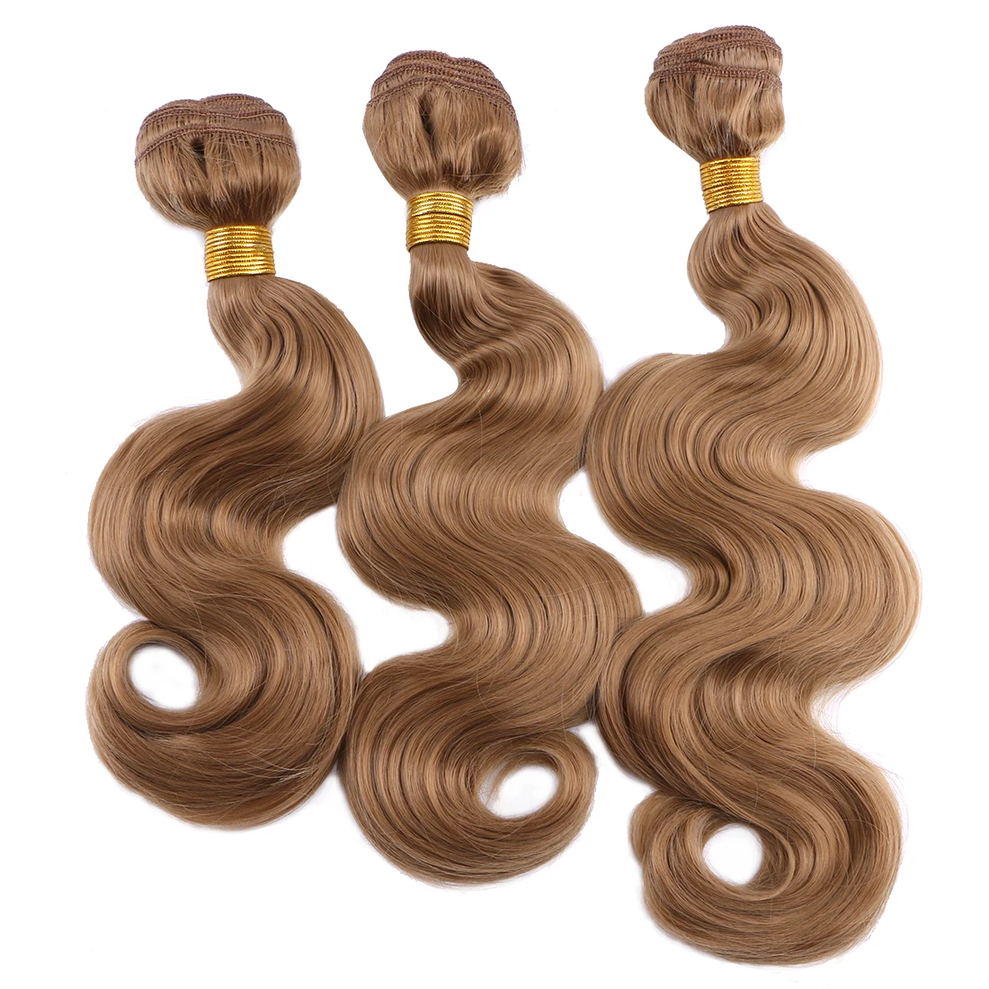 Extensiones de cabello rizado sintético de alta temperatura, mechones de pelo Natural, negro, Rubio, dorado, marrón, 16-24 pulgadas