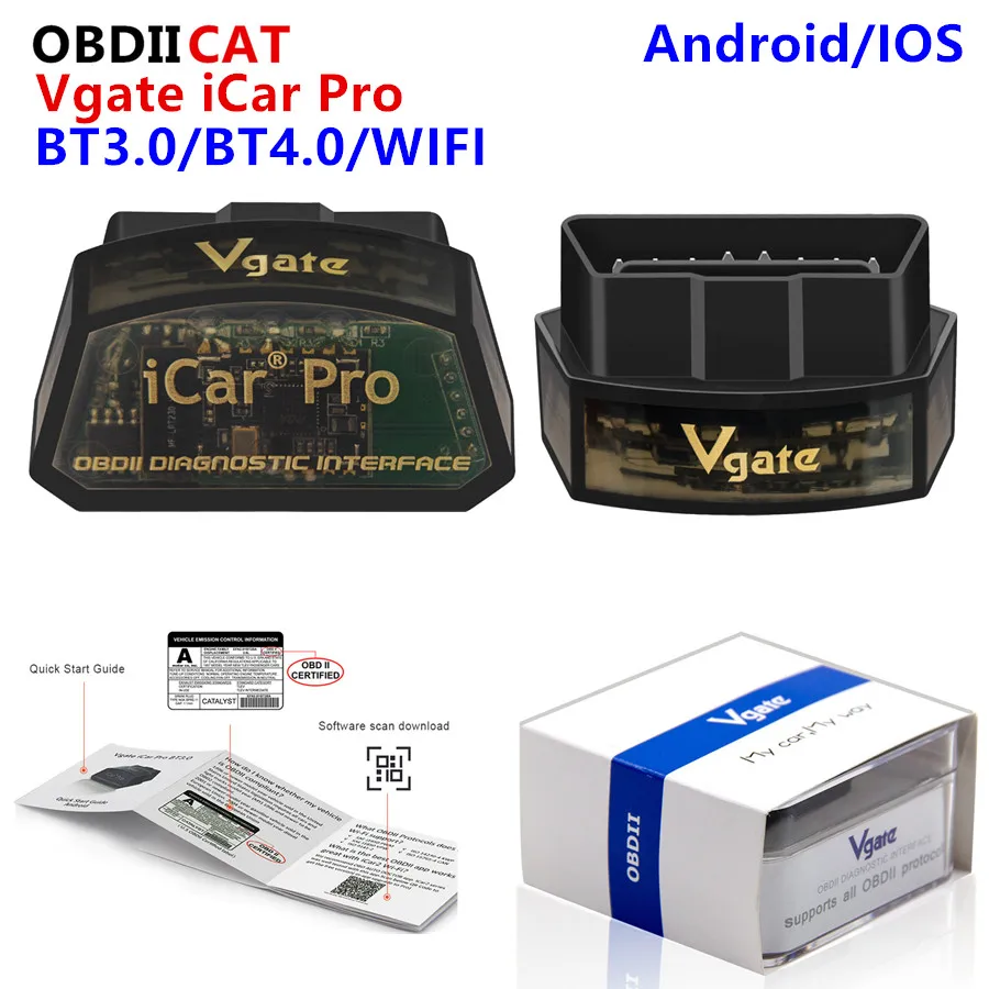 A++ Vgate iCar Pro ELM 327 Bluetooth 3.0/4.0/WIFI OBD2 Scanner Car Diagnostics 2.2 OBD2 Diagnostic Tool Scan Tool Pro OBD2