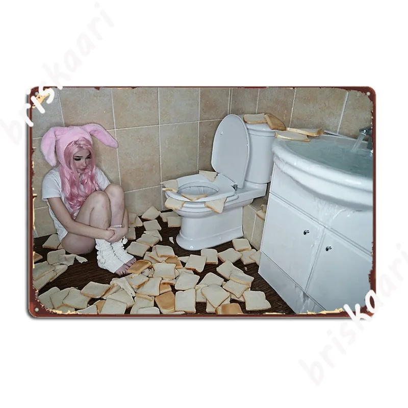 Belle Delphine Onlyfans Exclusive Toilet Poster Metal Plaque Cinema Garage Plaques Home Classic Tin sign Posters