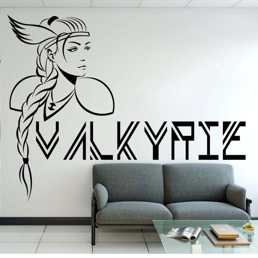 Viking Wall decal Scandinavian Norse Valkyrie Warrior History Varangian Drakkar Norman Wall Sticker Vinyl Decal Room Decor B174