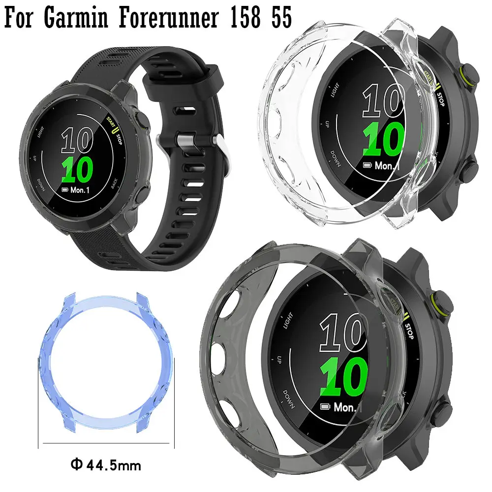 Protector Case For Garmin Forerunner 55 158 SmartWatch Protective Cover Shell Frame bumper Clear Soft Ultra-Thin Tpu Accessories