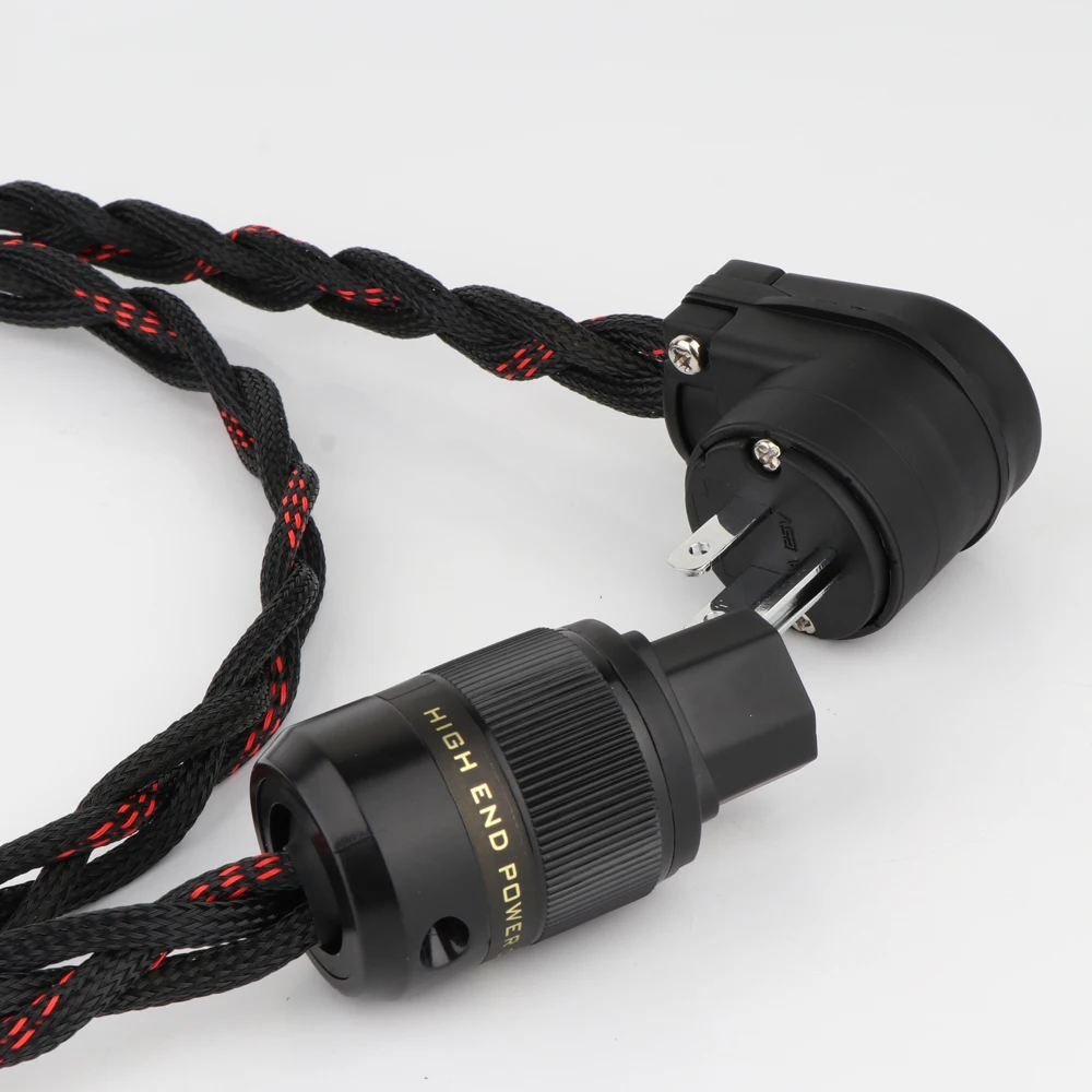 High-End 7N OFC Reinkupfer EU/US Version Stromkabel HIFI Audio Netzkabel mit Rhodium-beschichtetem Netzstecker – Detail 7