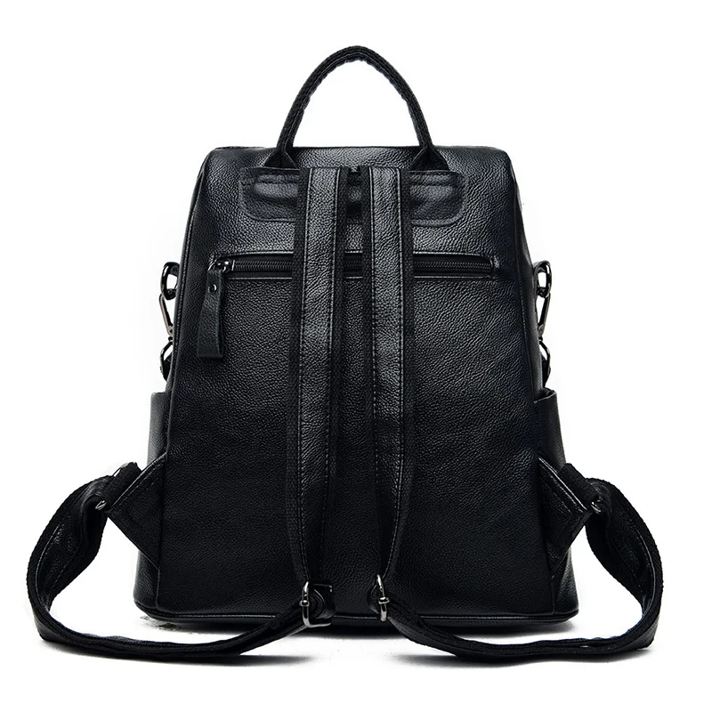 New Fashion Split Leather Women Backpack High Quality Female Ladies Student Bag Girl Famous Brand Casual School Computer Package