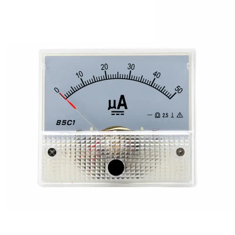 DC 85C1 μA Analog Current Meter Panel Dial Current Gauge Pointer Ammeter Microampere Meter 50μA 100μA 200μA 300μA 500μA