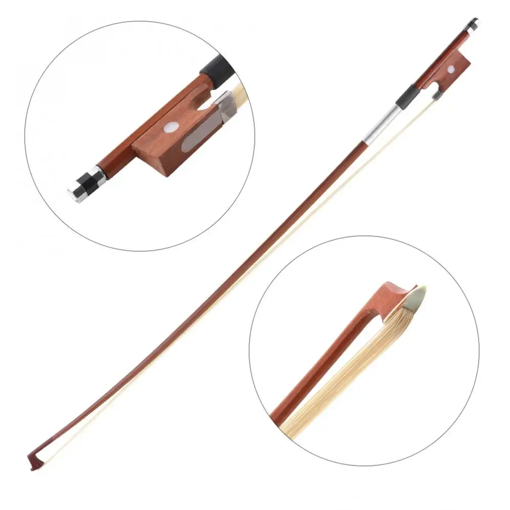 

1/4 Red Sandalwood Violin Bow Rod High Elastic Horsetail Violin Bow lever Violin Instrument Accessories