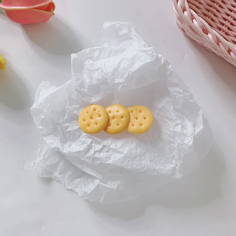 Pince à cheveux en forme de biscuit pour filles, épingles à cheveux pour enfants, couvre-chef mignon, bandes de cheveux de dessin animé, accessoires