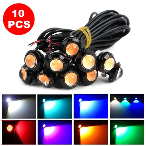 10 Uds 12V LED ojo de águila DRL 18mm 22mm alta potencia SMD luz de circulación diurna bombilla antiniebla de coche lámpara de señal de giro de estacionamiento de respaldo inverso