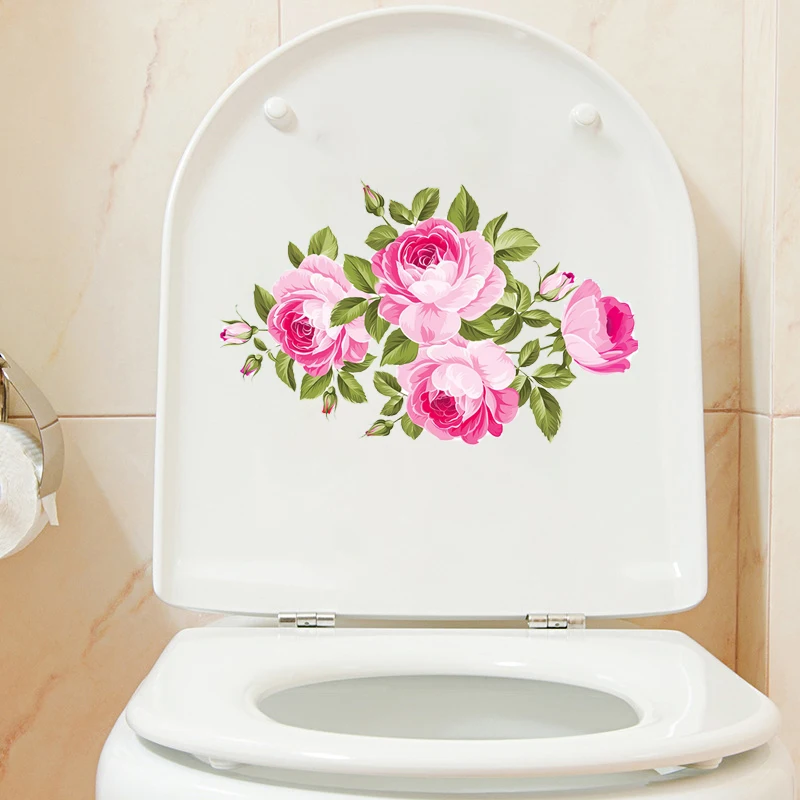 Three Ratels QCF39 Beautiful hibiscus flowers bright and lovely girl bouquet for living room refrigerator Toilet decals