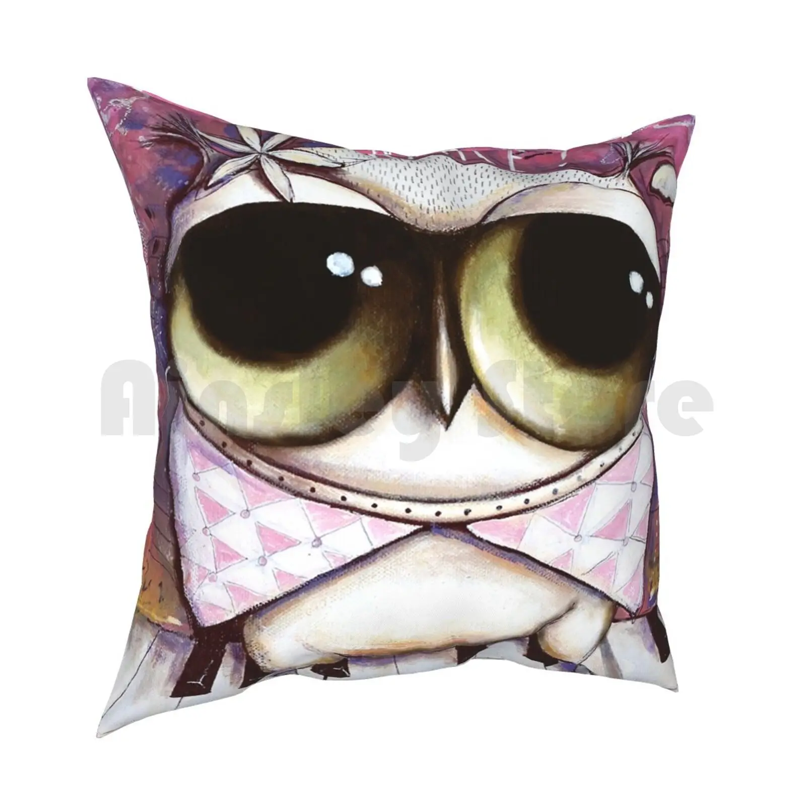 Owl Dance On Piano Pillow Case Printed Home Soft DIY Pillow cover Owl Big Eyes Piano Big Eyes Art Music