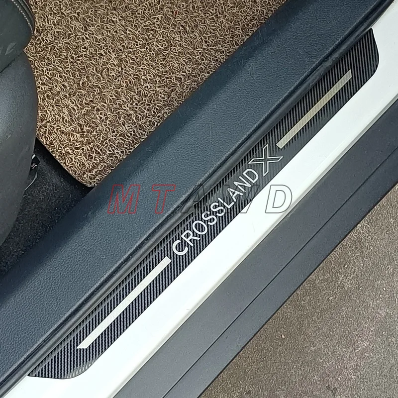 For Vauxhall Opel Crossland X Accessory 2024 2023 2022-2018 Stainless Car Door Sill Kick Scuff Plate Protector Trim Cover Pedal