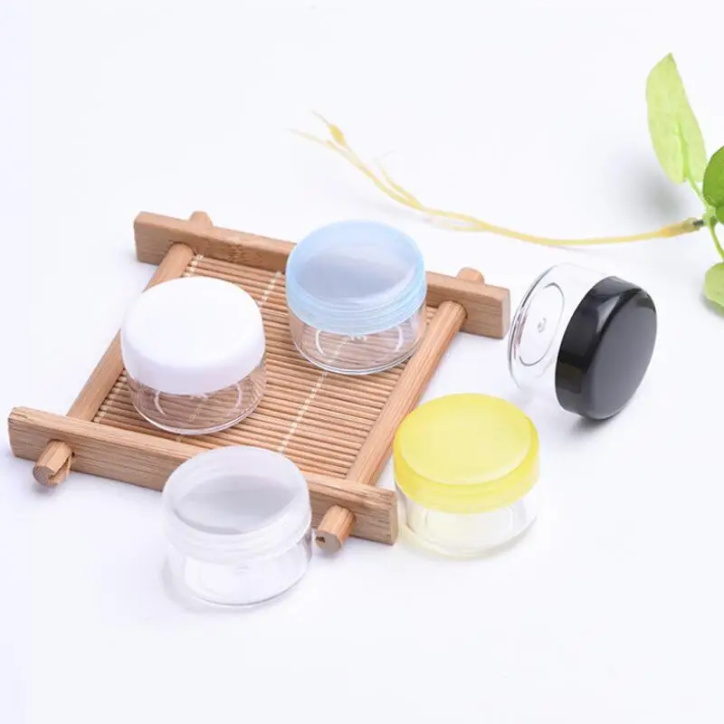 5G Empty Clear Powder Makeup Cream Lotion Lip Balm Cosmetic Sample Jar Pot Container With Black Lids LX2766