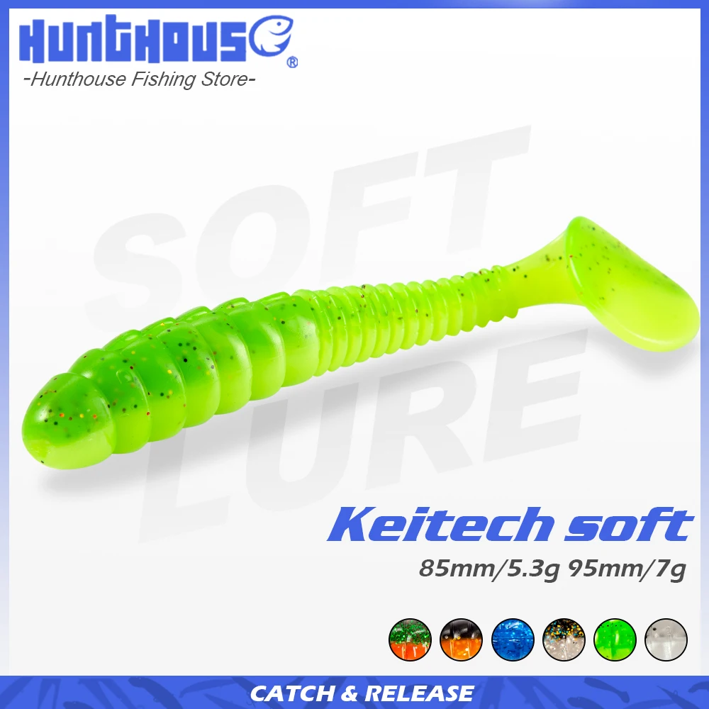 Hunthouse 5pcs/bag keitech Swing Impact 85&95mm 5.3&7g Soft Lure Silicone Fishing Lures Shad Bait For Fishing Pike Perch Lure