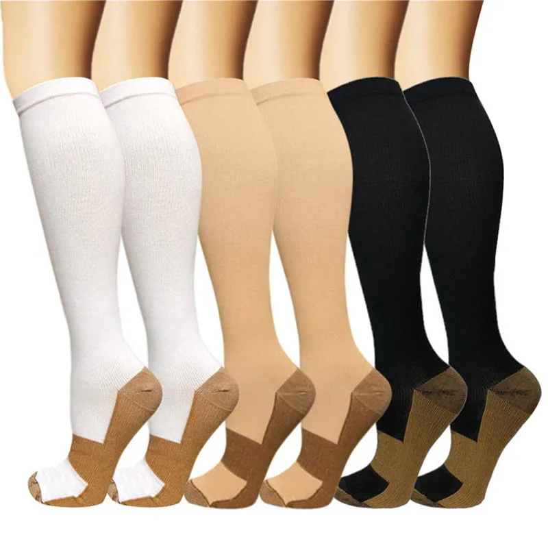 

Sport Stockings Shaping Running Anti-Fatigue Leg Calf Foot Graduated Support Varicose Copper Compression Socks Men Women S-XXL