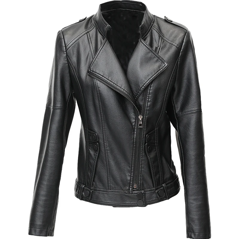 2020 Nieuwe Herfst Vrouwen Pu Leren Jas Meisje Korte Jas Vrouwelijke Zwarte Punk Bomber Faux Leather Uitloper Blazer Lady Lente tops