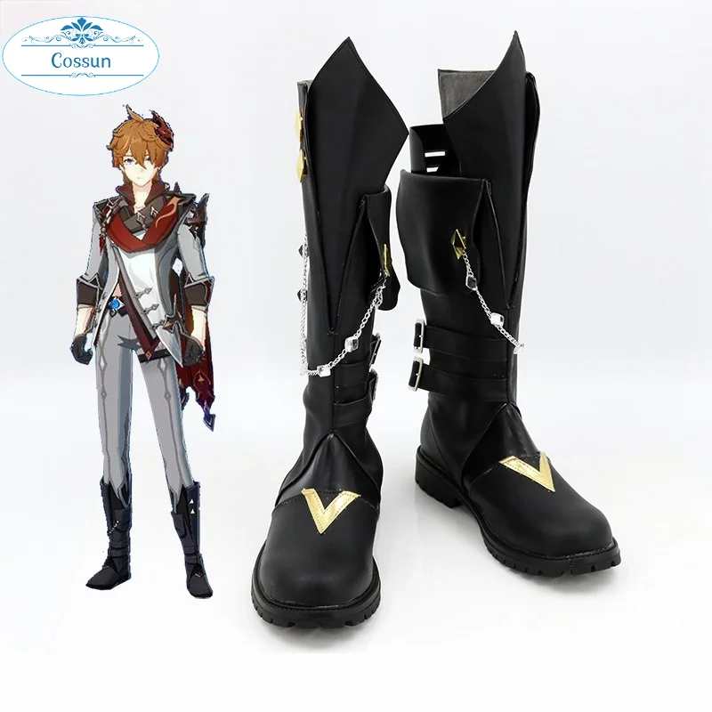 

[Customize] Game Genshin Impact Tartaglia Dadaliya Boots Halloween Cosplay Shoes 2021 New