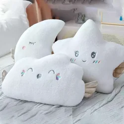 Almohada de peluche de nube blanca, Luna y Estrella, cojín suave, cabeza de cama, decoración de Oad, muñeca de Ángel, juguetes para niñas, regalo, nuevo