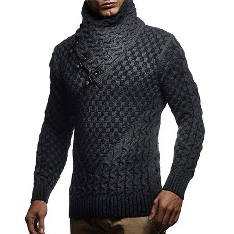 Men\'s Sweater Autumn Winter New Casual Turtleneck Men Sweaters Full Sleeve Oversized Sweater Men Slim Fit Knitted Pullover Men