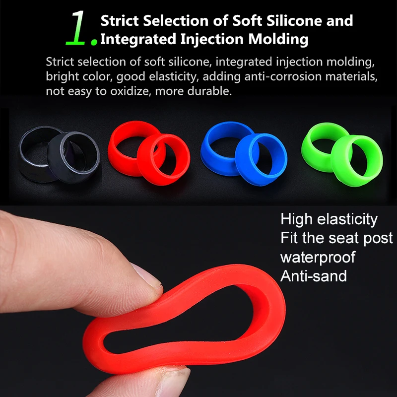 Mountain Bike Seat Post Rubber Ring Dust Cover Cycling Silicone Waterproof MTB Road Bicycle Seatpost Silica gel Protective Case