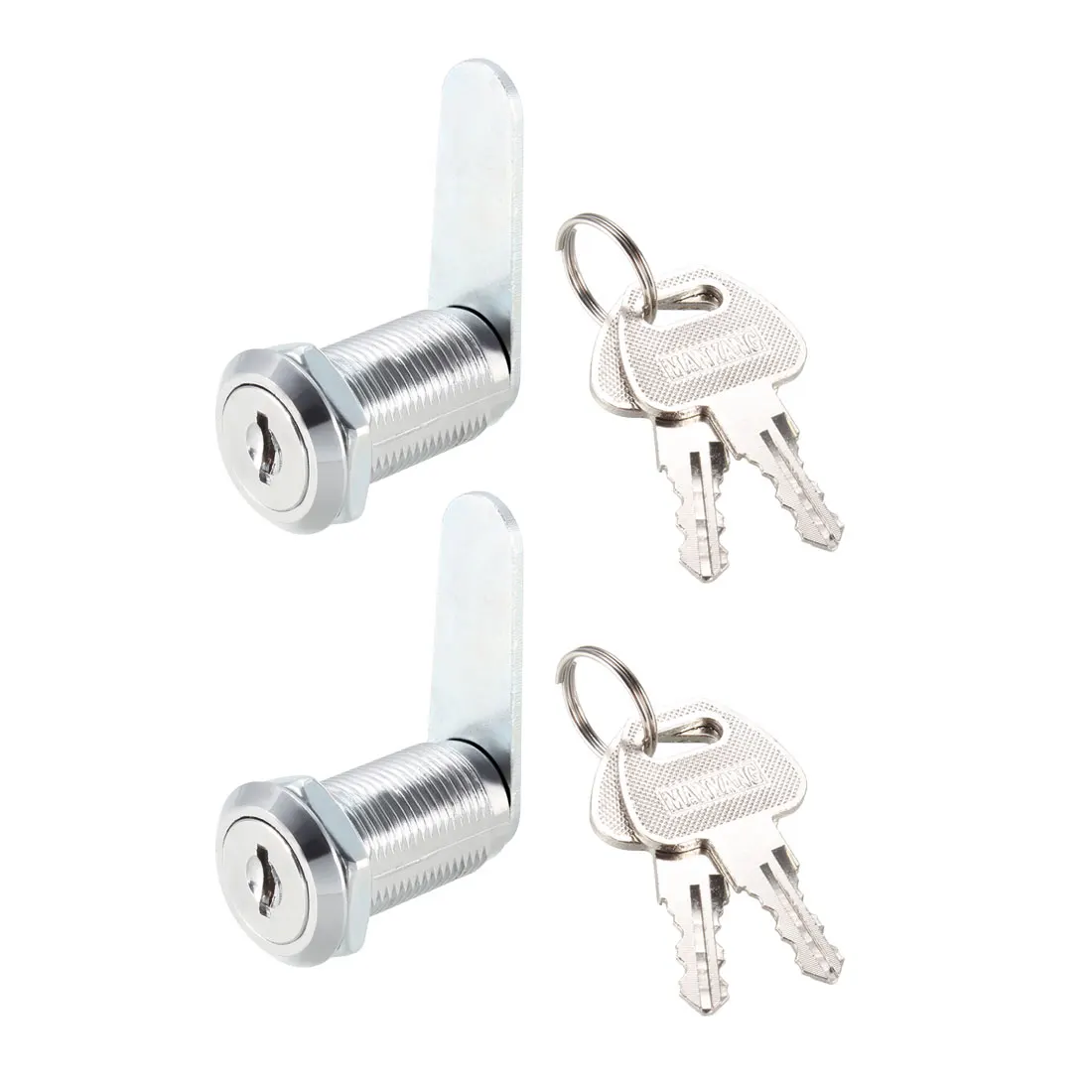 uxcell 2Pcs Cam Locks 30mm Cylinder Length Fits Max 7/8-inch Thick Panel Keyed Alike