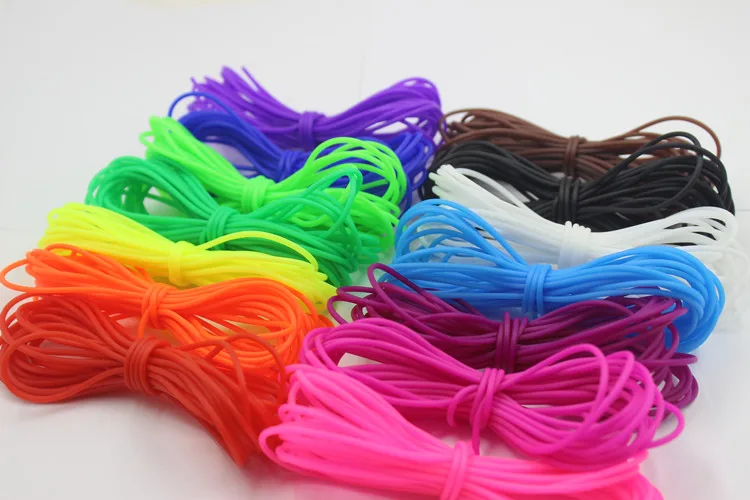 Candy Color Oco Rubber Rope, Resistência Transparente Tubo de Mangueira, DIY Fazer Jóias, Pulseira Acessórios, 2.0mm, 5 m por lote