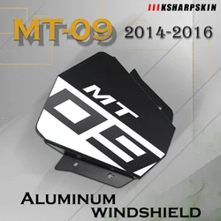 Parabrisas de aluminio para motocicleta, pantalla de viento con personalidad para Yamaha MT09, MT-09, 2014, 2015, 2016