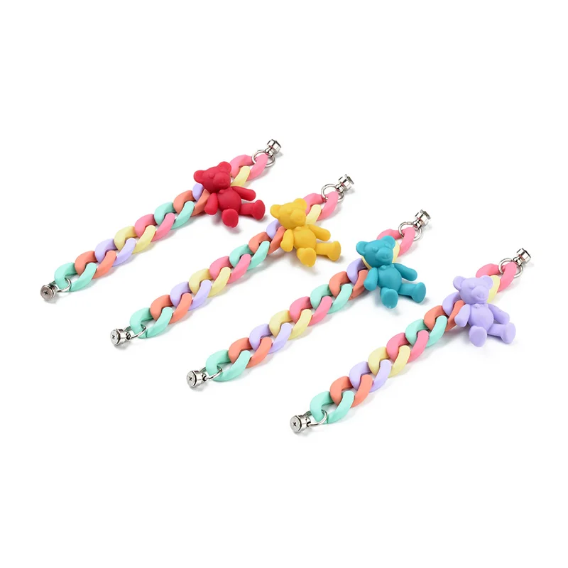 1PCS Spray Paint Candy Colorful Bear Acrylic Chain for DIY Key Chain Phone Case Decoration Jewelry Accessories  Iphone 12 Pro