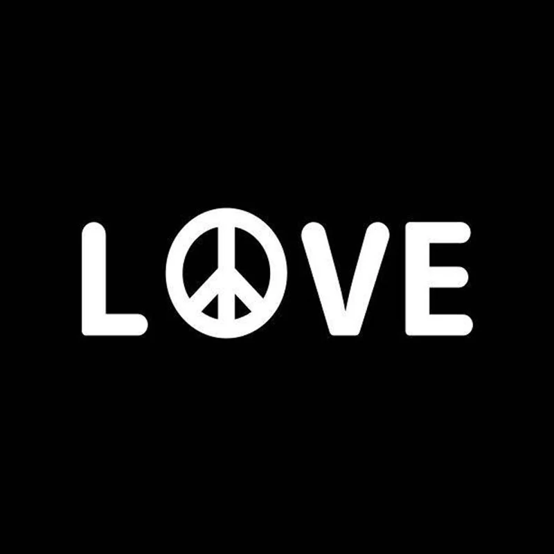 Black/White Love Peace Symbol Car Rear Glass Sticker Waterproof Vinyl Art Car Side Pattern Decor Sticker  S1083