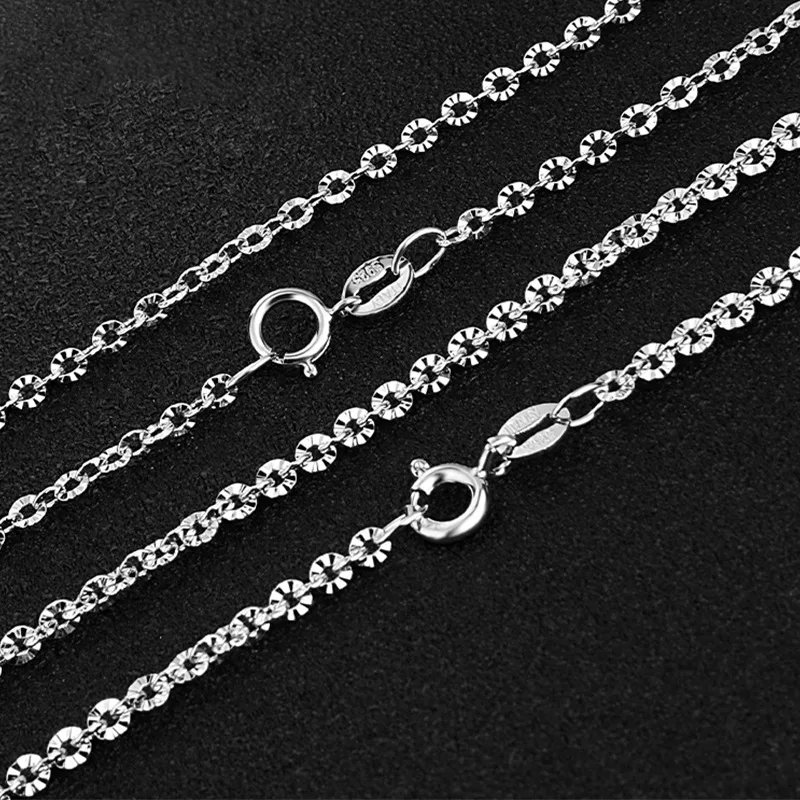 MIQIAO 925 Sterling Silver Rose Gold Platinum Color O-chain Long 40 45 50 60 70 80 CM Wide 2.5 3 MM Shine Necklace Fashion Gift