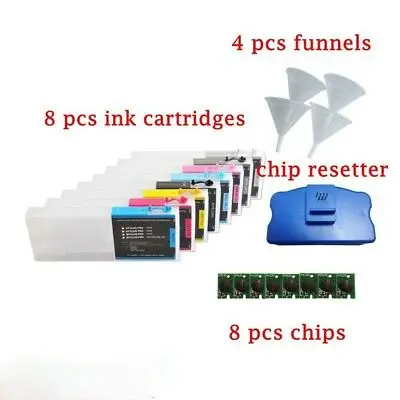 Empty Refillable Ink Cartridge for Epson Stylus Pro 4000 + FREE Chip Resetter