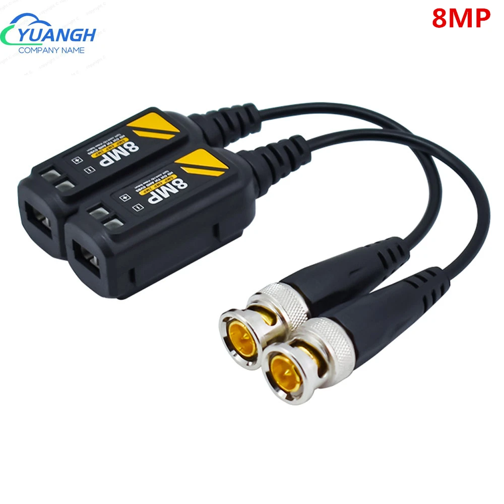 8MP BNC CCTV Coax Video Balun Transmitter AHD/HD-CVI/TVI/CVBS Passive Twisted Pair