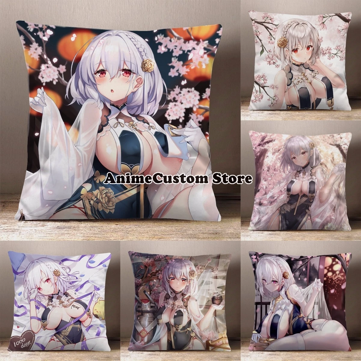 Game HMS Sirius Azur Lane Cartoon Printing Square Throw Pillow Siesta Dakimakura Dakimakura Safa Back Cushion Cosplay Gifts