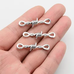 5/20pcs Infinity Love Pendant Antique Silver Plated Barbed Wire Connector Charms For Diy Supplies Jewelry Making Supplies