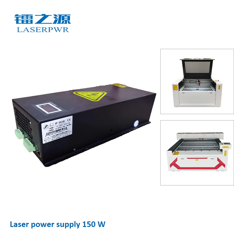 LASERPWR 2022 XA150 CO2 Laser Cutting Machine Power Supply with 130w/140w/150w Laser Tube for Cutting Non-metallic Materials