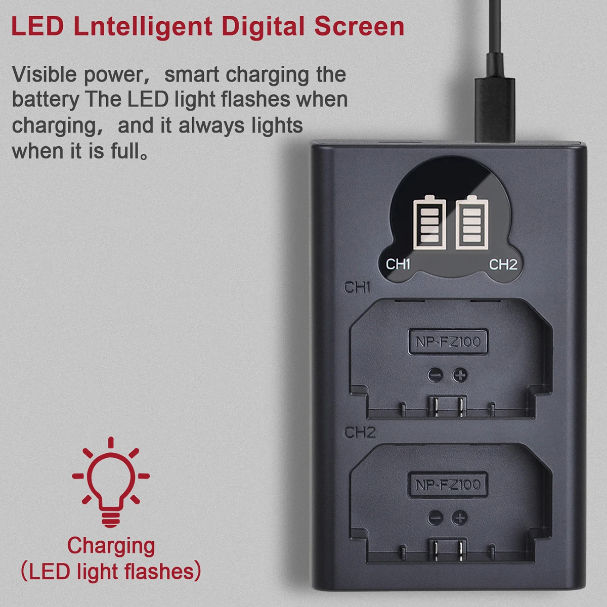 NP FZ100 NP-FZ100 Pin Và Sạc Với Loại-C Cho Sony Alpha 7S III, A7c, a7M3, Alpha 7R III A7M4, A9M2, Alpha 7RM4A