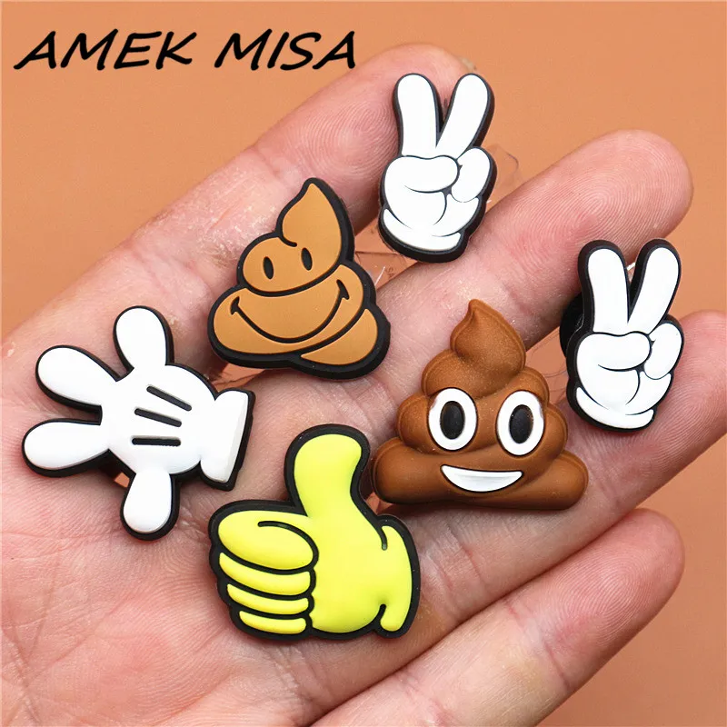 1pcs Thumb up/Gesture/Gloves Shoes Decoration Shoe Accessories for Original Charms for Shoes Bracelets Kids Gifts U174