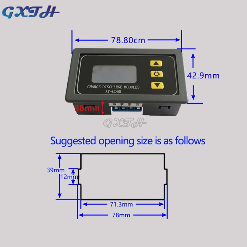 DC6-60V Battery Battery Charging Control Module Fully Powered Off DC Voltage Protection Undervoltage Depletion Protector XY-CD60