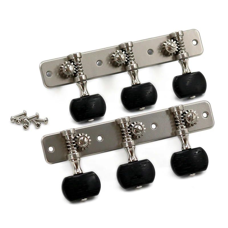 Bass Tuning Keys 3L3R Set - Red Copper Machine Heads With Screws & Washers
