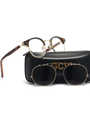 GCV dwuwarstwowe okulary przeciwsłoneczne z odpinanymi soczewkami okulary Blu-Ray octan gotyckie Retro Steampunk spolaryzowane mężczyźni kobiety okulary przeciwsłoneczne