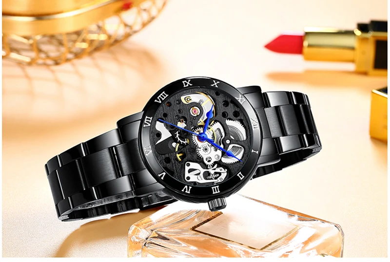 Fashion Luxury Watch for Women Exquisite Ladies Watches 2021 Casual Mechanical Skeleton Clocks Steel Strap Unisex часы женские