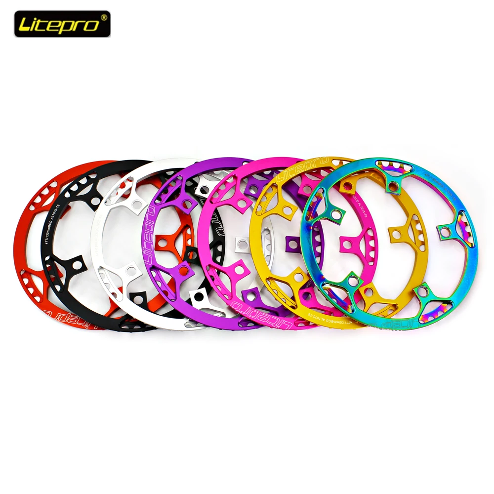 Litepro BMX Folding Bicycle Chainring Ultralight 130 BCD 47T 53T 56T 58T A7075 Alloy BMX Chainwheel Bike Crankset Tooth 130 bcd