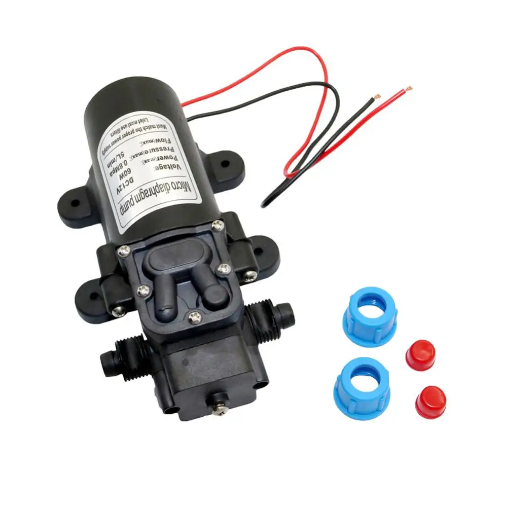 DC12V 60W Miniature Diaphragm Pump DC 12V-6A Adapter Irrigation Misting Nozzles Humidify Car washing Self-Priming Booster Pump