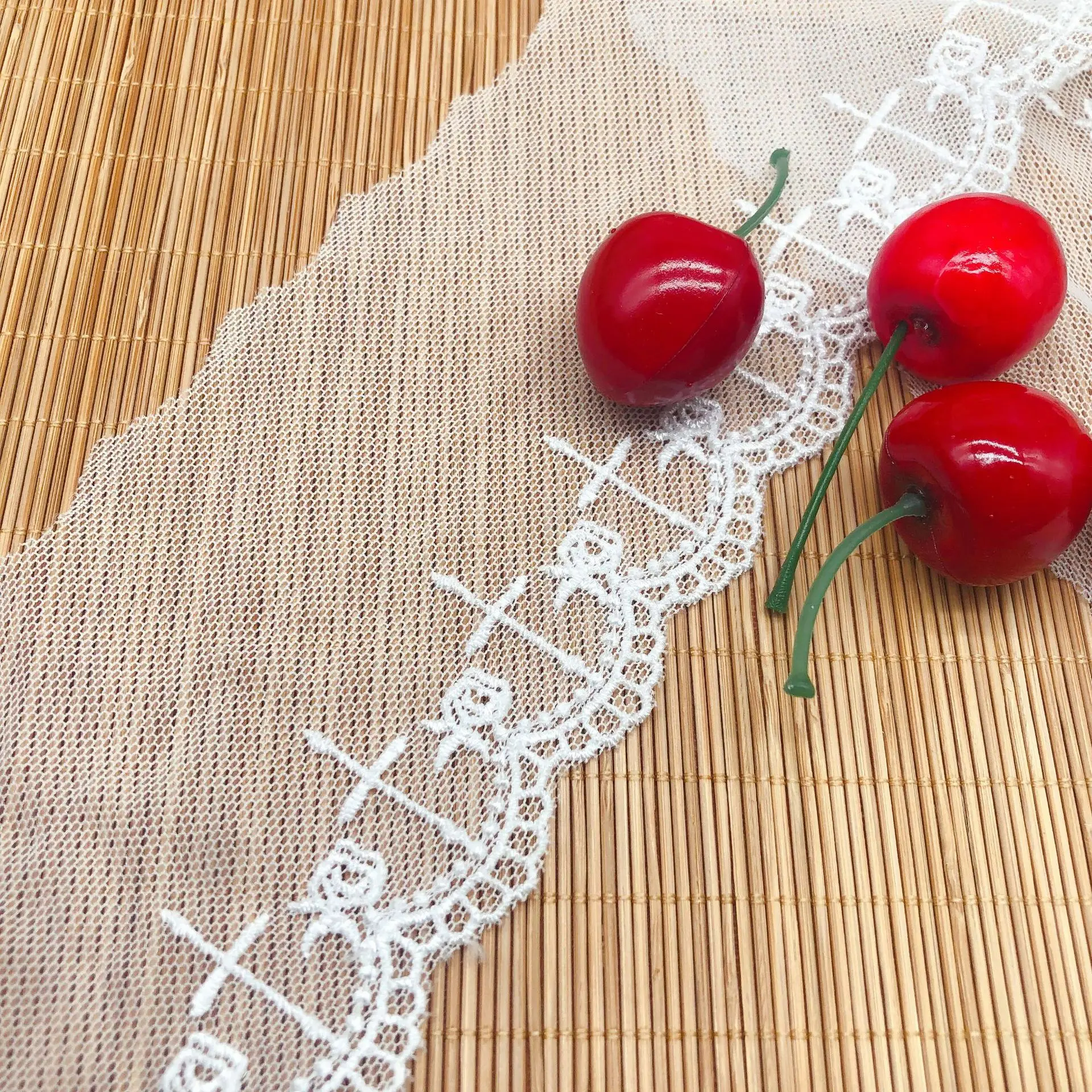 Water-soluble Embroidery Mesh Lace DIY Cross Rose Skirt Wedding Accessories Decorative Lace Trim Fabric Birthday Christmas Goods