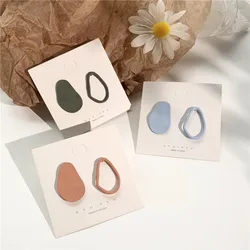 Metal Geometry Asymmetry Lacquer That Bake Frosted Stud Earrings Retro Fashion Personality Design Girl Women Jewelry Accessories