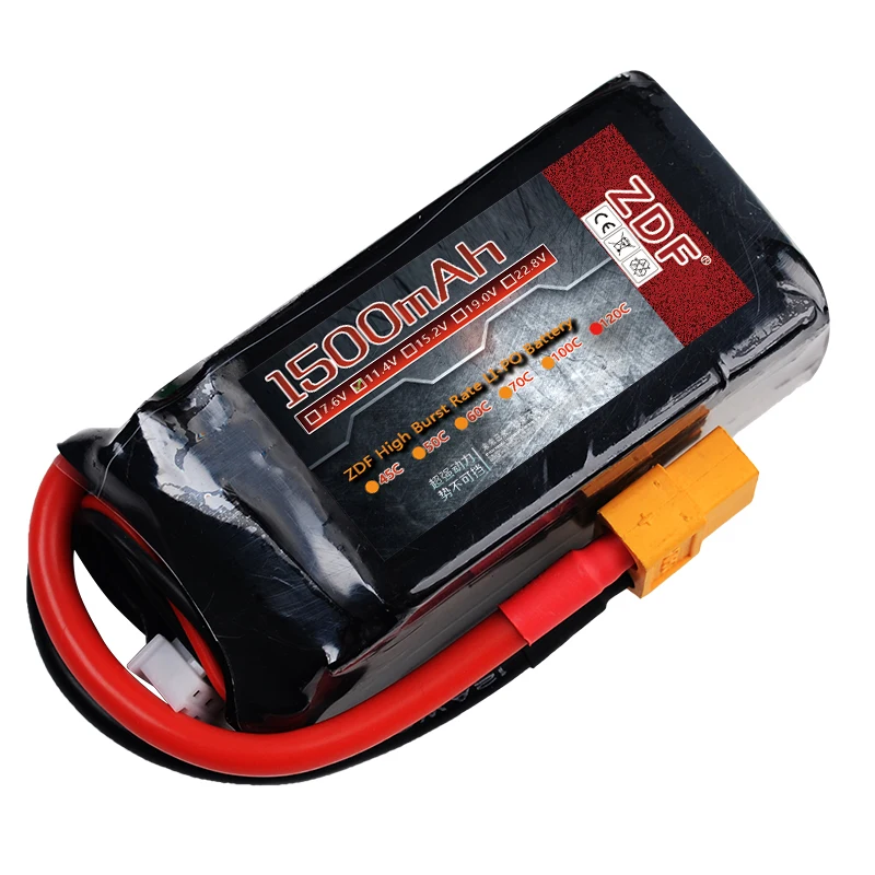 ZDF Lipo Battery 11.4V 120C 1500mAh 3S Softcase RC Lipo Battery with XT60 Plug for FPV Racing Drone Helicopter