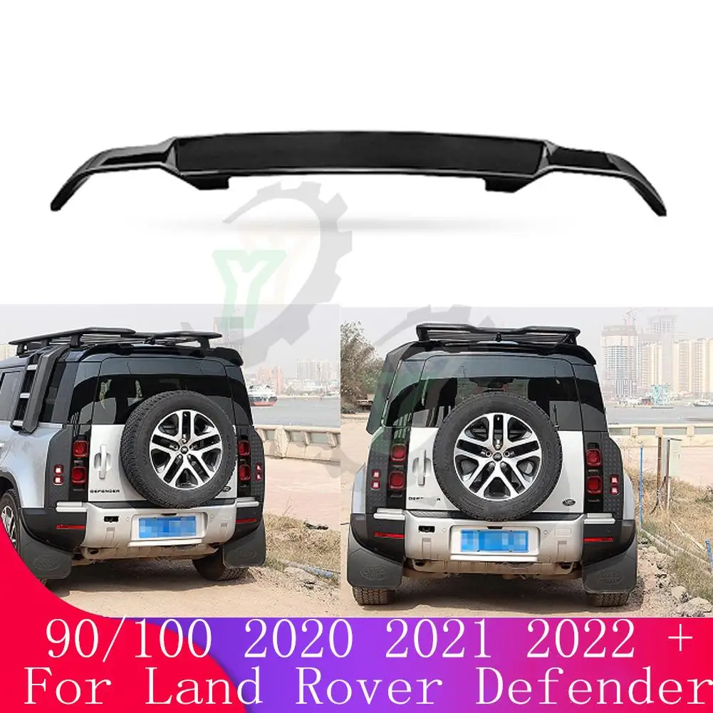 

For Land Rover Defender L663 90/110 2020 2021 2022 + ABS Car Accessory Rear Roof Spoiler Window Wing Splitter Trim Gloos Black