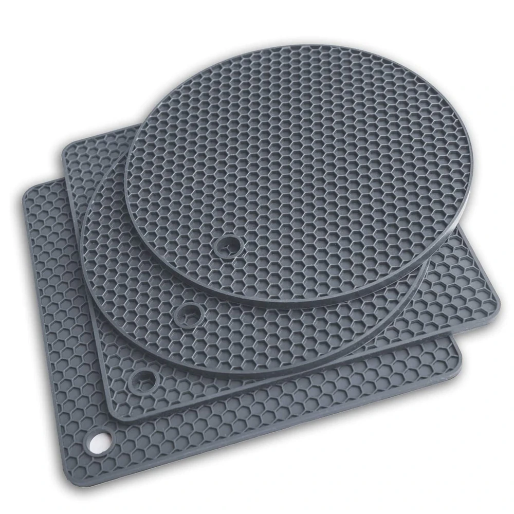 Pulisi 1pc Silicone Mats Hot Pot Holders Drying Mat Potholders Kitchen Tool Heat Resistant Non-slip Durable Silicone Trivets Mat