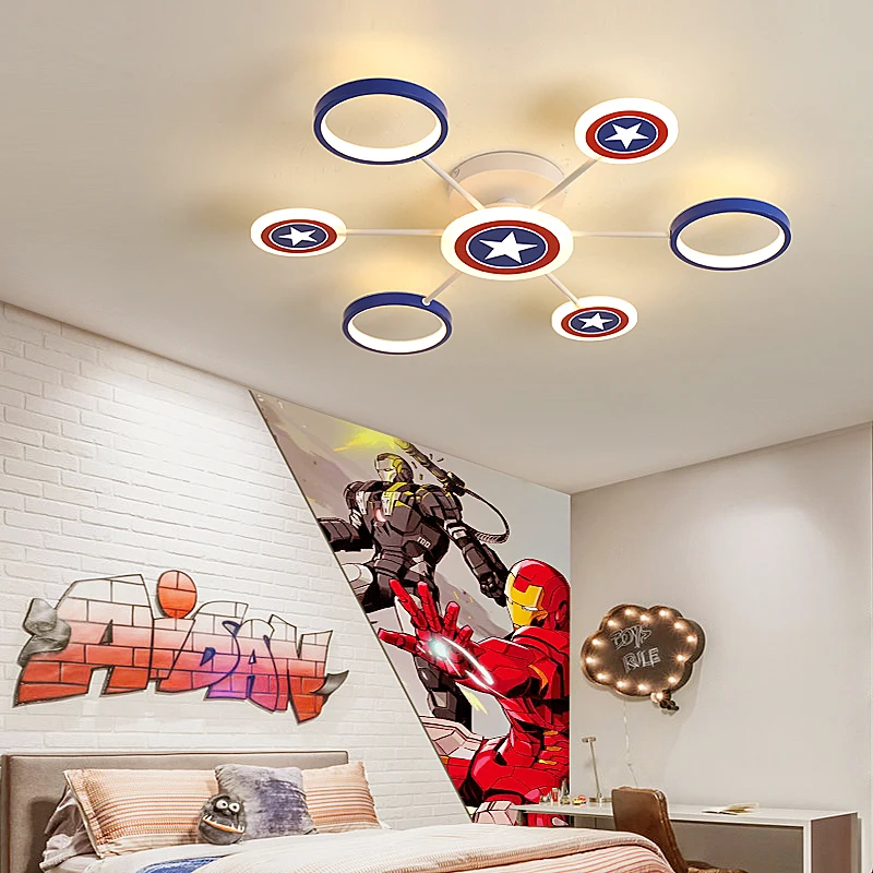 lustre moderno de teto com lampada led capitao infantil decoracao de quarto de crianca meninos e meninas 90260v 01