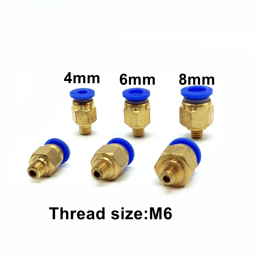 10PCS 10pcs 4mm 6mm 8mm Tube M6 Thread Pneumatic Fitting Quick Joint Connector PC4-M6 PC6-M6 PC8-M6