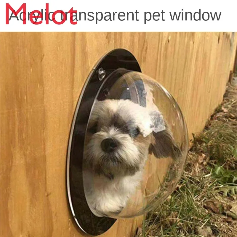 Dogs and Cats Special Fence Acrylic Transparent Window Semi-round Cover Pet Fence Window Pet Cat Door